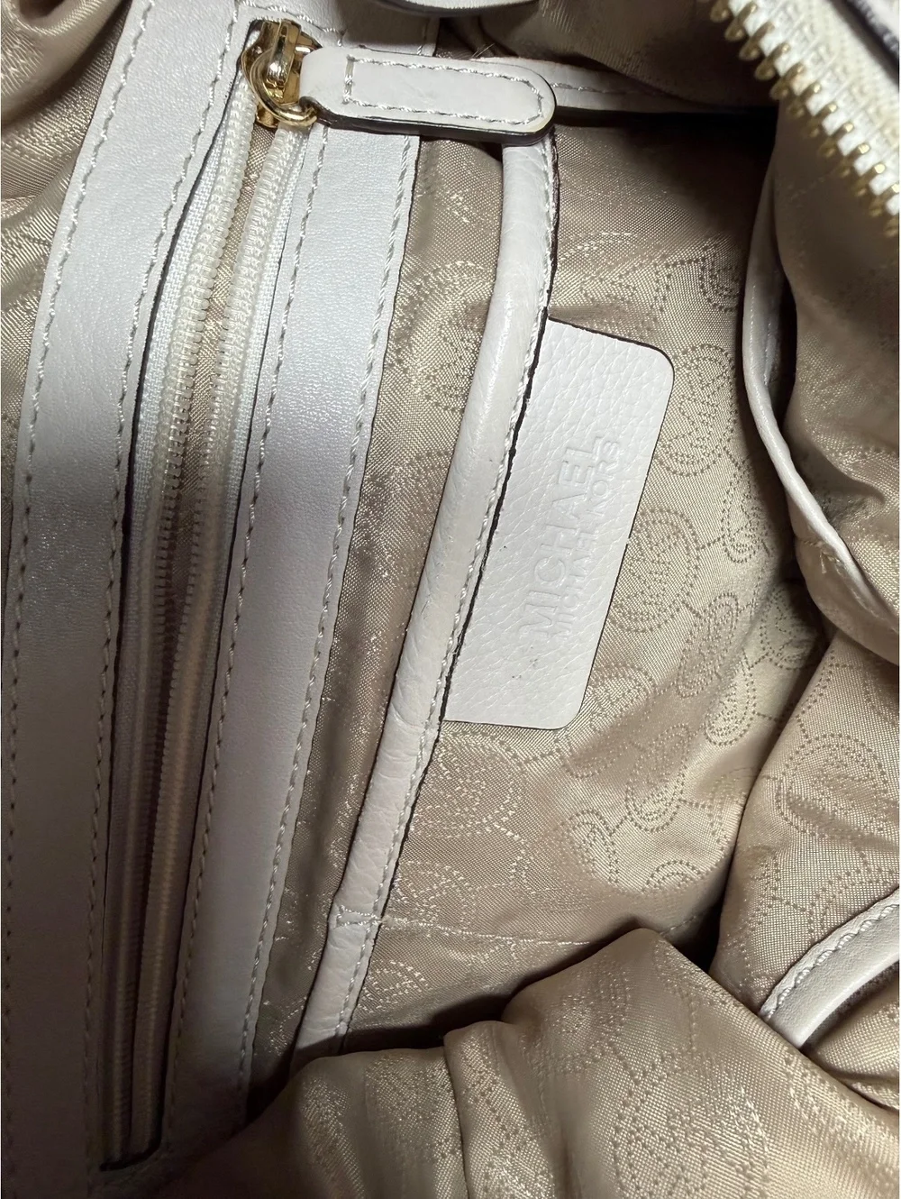 Michael Kors Ivory Pebbled Leather Large Hobo Shoulder Bag